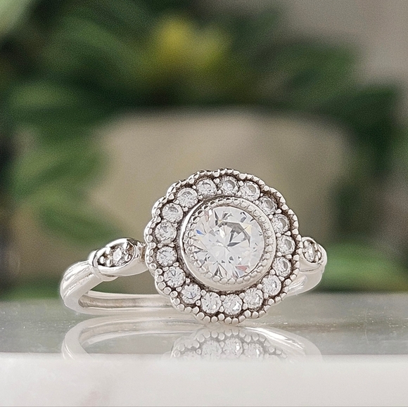 Round vintage inspired ring, 925 Sterling Silver Charmed Aroma - Picture 3 of 5